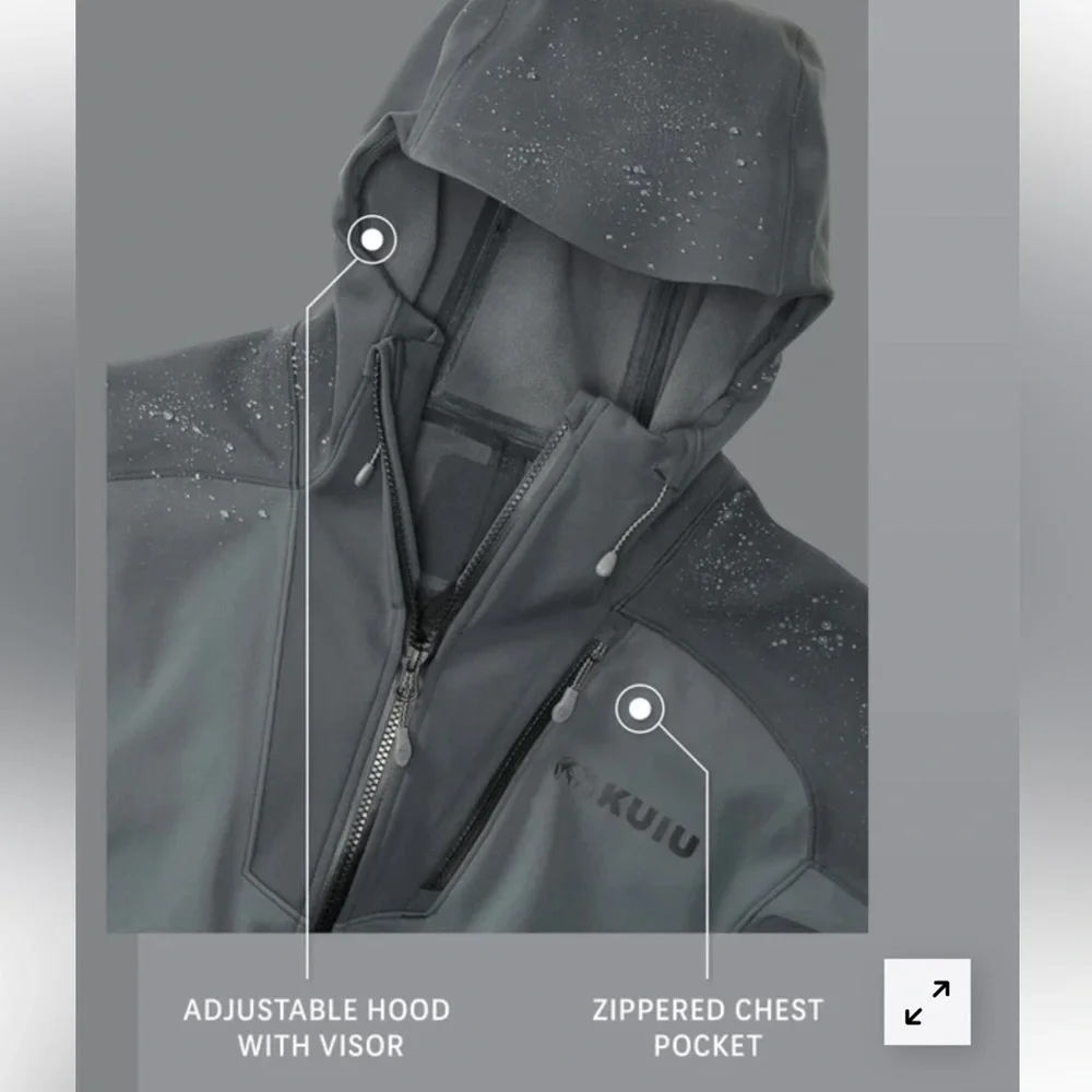 KUIU Men’s Axis Hybrid Hooded Jacket in Charcoal Gray, Size XXL, Nice Condition! - Picture 3 of 8